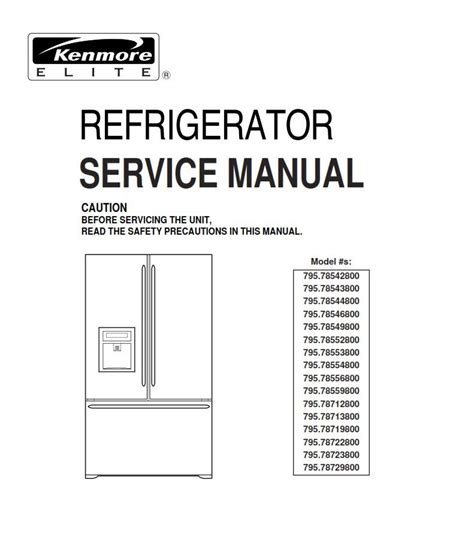 kenmore elite owners manual refrigerator